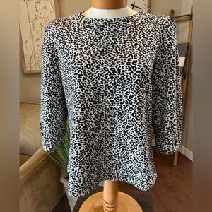 Chico's Black and White Leopard Print Blouse like new! Size 1